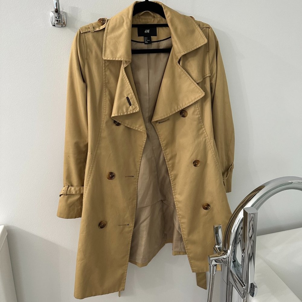 Tan trench coat